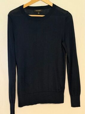Banana Republic Capsule Men's Silk Cashmere Sweater Navy Size S Luxury Crewneck